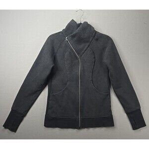LuluLemon Full Zip Asymmetrical Dark Grey Scuba Sweatshirt Jacket Women’s Size 6